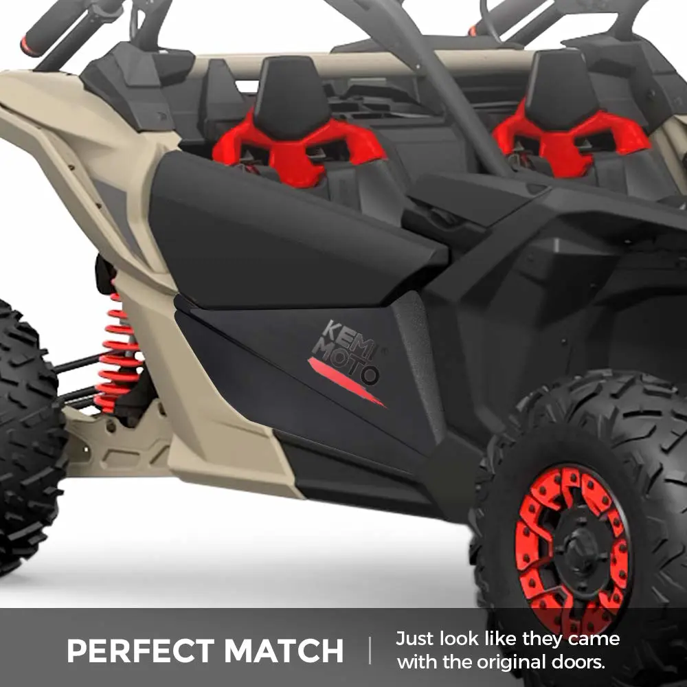 KEMIMOTO X3 Lower Doors, X3 Lower Door Panels with Metal Frame OEM Style compatible with Can Am Maverick X3 2017 2018 2019 2020 2021 2022 2023, OEM Number 715002903 (Pack of 2)