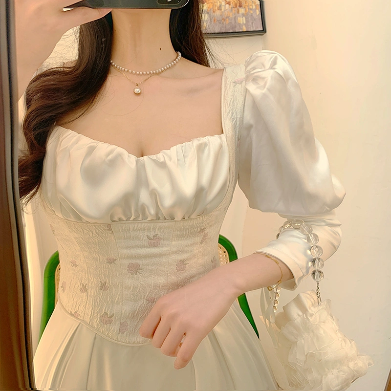 White Dress French Retro Hepburn Style Design