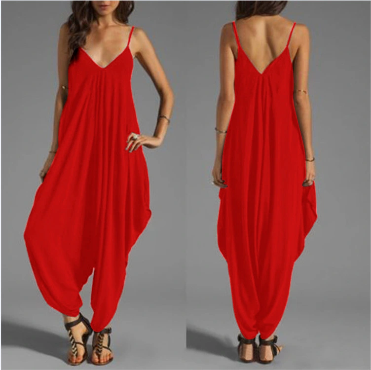 Low-cut V-neck Sexy Suspender Jumpsuit