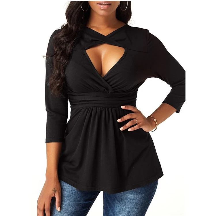 European And American Cut-out Front Waist Slim Dress