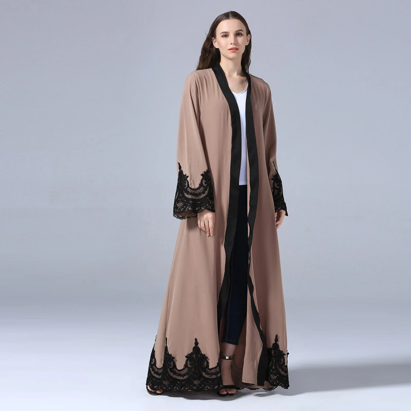 Embroidered Robe Turkish Casual Cardigan Lslamic Long Cardigan Dress