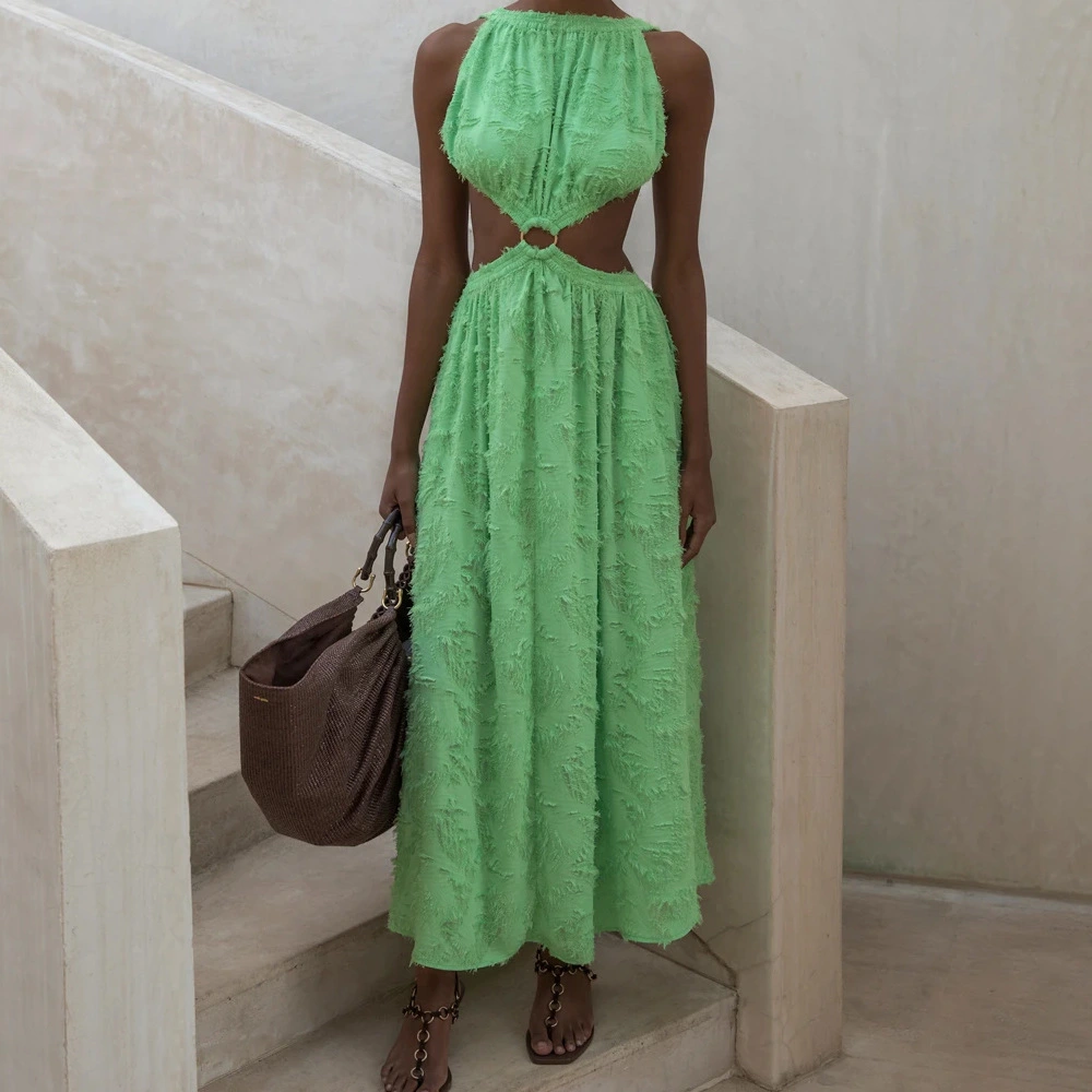 Sleeveless Vest Skirt Sexy Stitching Long Skirt Spring Dress