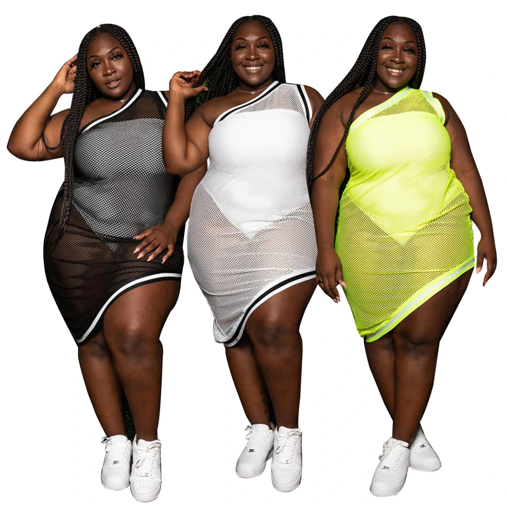 Hot Sale Plus Size Women's Blouse And Mesh Dress Suit
