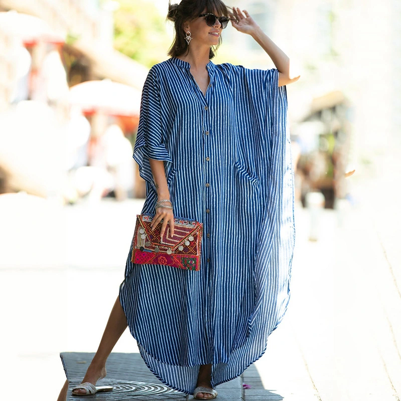 Leopard Dot Cardigan Vacation Long Skirt Beach Beach Sunwear Long Skirt Bikini Swimsuit Cover Shirt Women