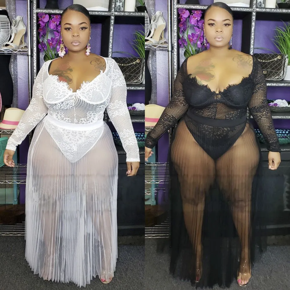 Sexy Ladies Lace Crocheted One-piece Sexy Gauze Skirt