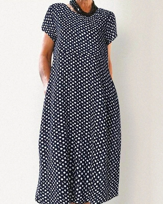 Loose Printed Jumpsuit Long Skirt Dress