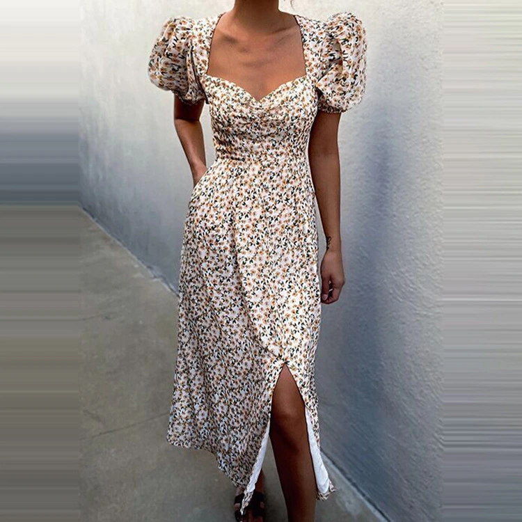 Women's Temperament Printed Tube Top Dress