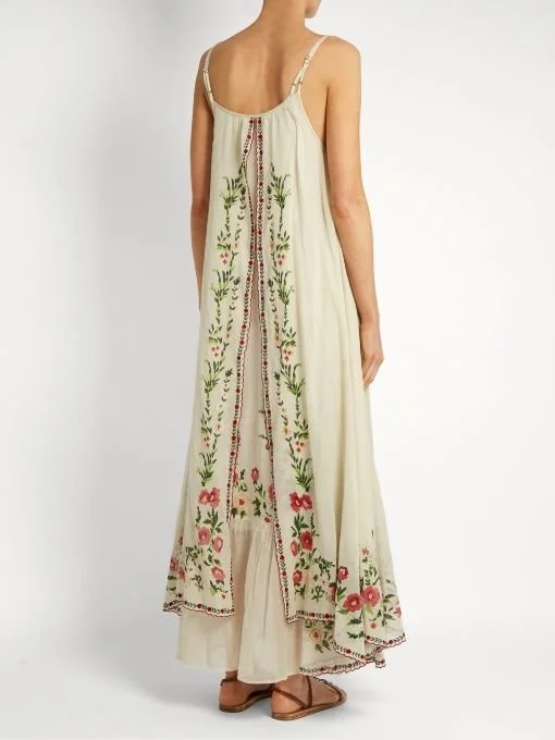 Women's Stand-alone Sling Strapless Tube Top Printing Big Hem Loose Dress Long Skirt
