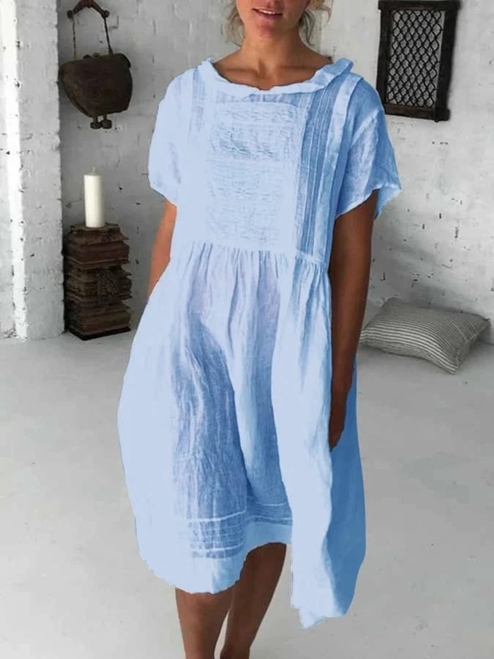 Ladies Cotton And Linen Loose Casual Dress