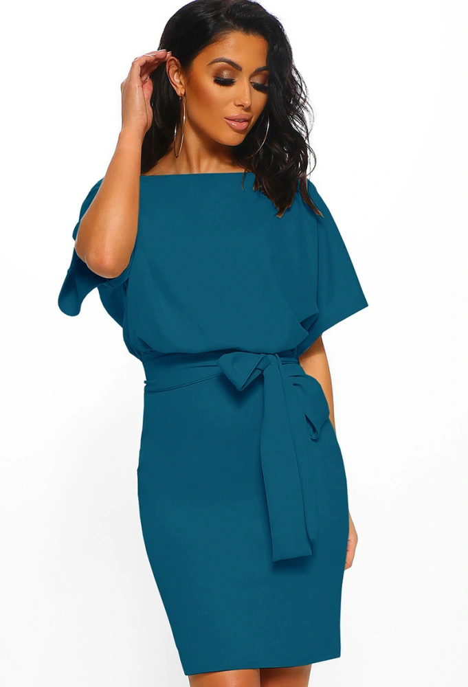 Fashion Lace Round Neck Short Sleeve Women Dress