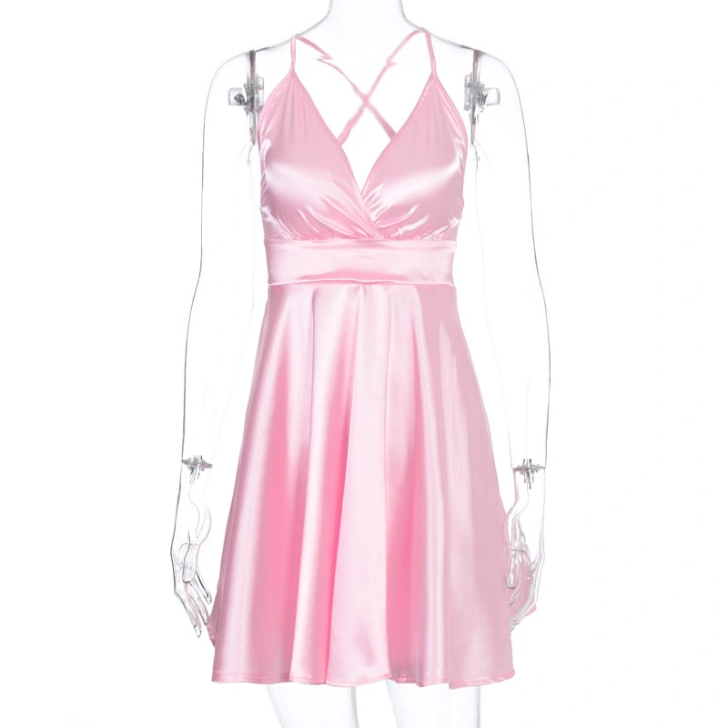 Summer Sexy Bow Suspender Skirt Dress