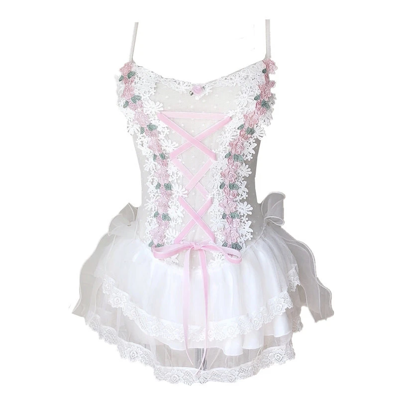 Original Hand-made Lace Bow One-piece Home Photo