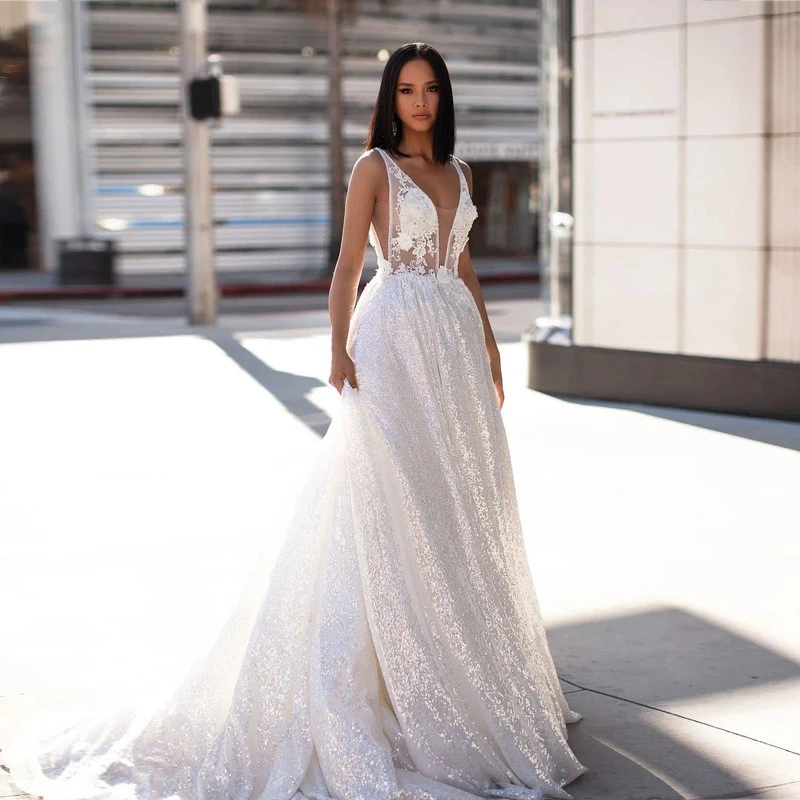 European And American Women's Deep V Backless Long Dress