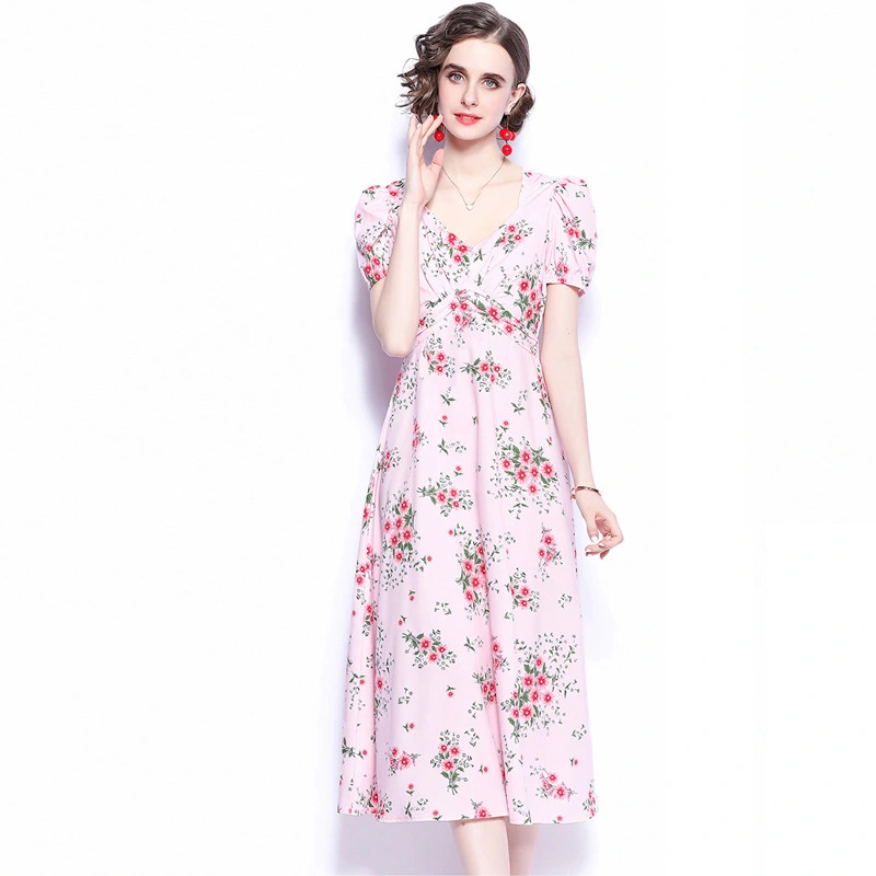 Floral Dress New Style Temperament Printing Long Skirt Women