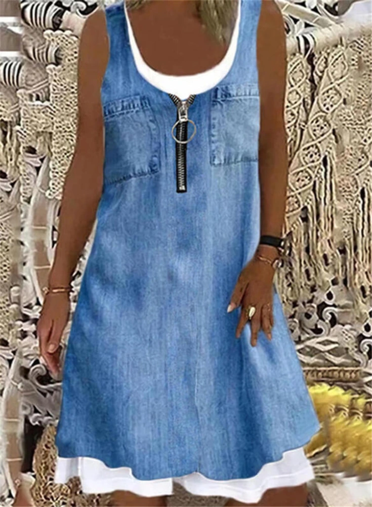 Sleeveless Round Neck Casual Women's Dress