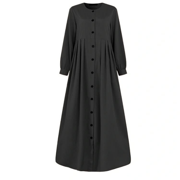 Cardigan Loose Literary National Style Retro Big Swing Long Dress