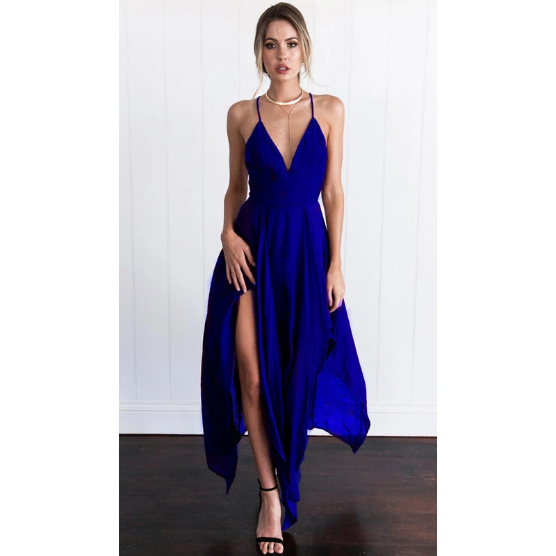 V-neck Irregular Skirt With Suspenders