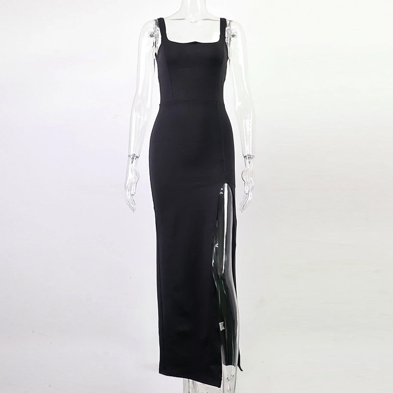 Commuter Dress With Solid Color Buttocks