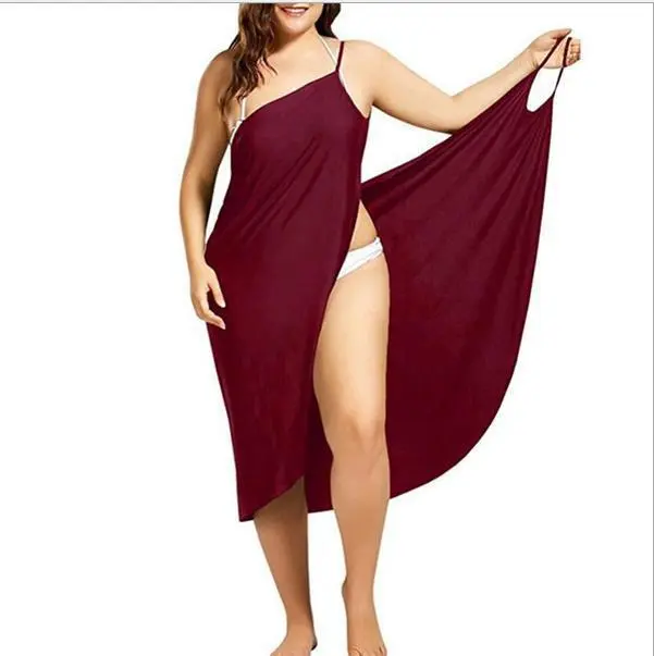 Stitching Solid Color Sexy Beach Dress Suspender One-piece Skirt