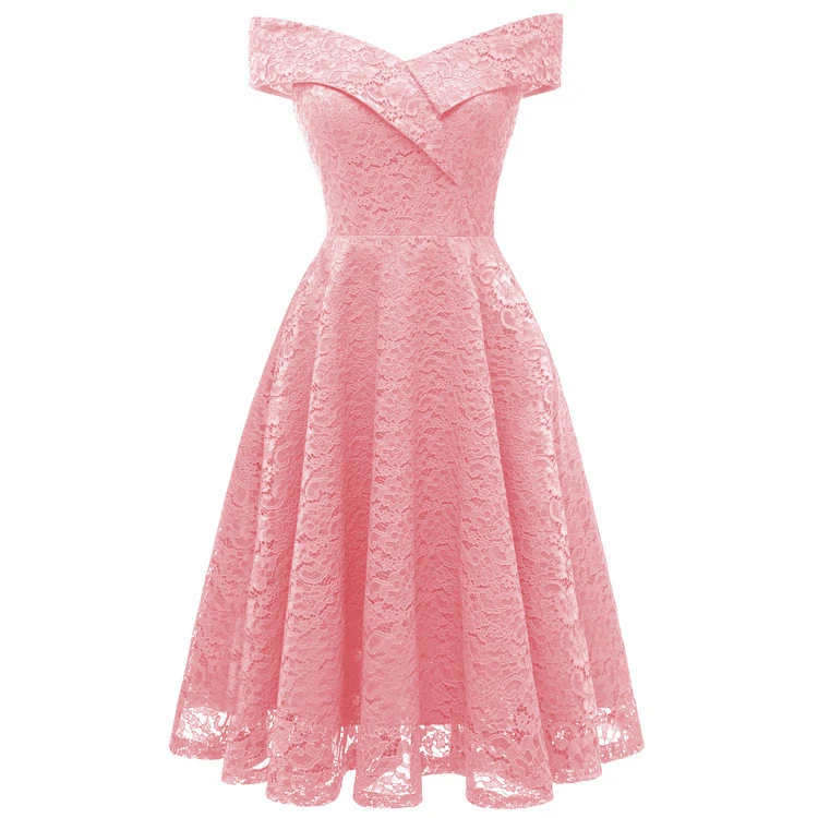 Front And Back Deep V-neck Lace Sexy Dress