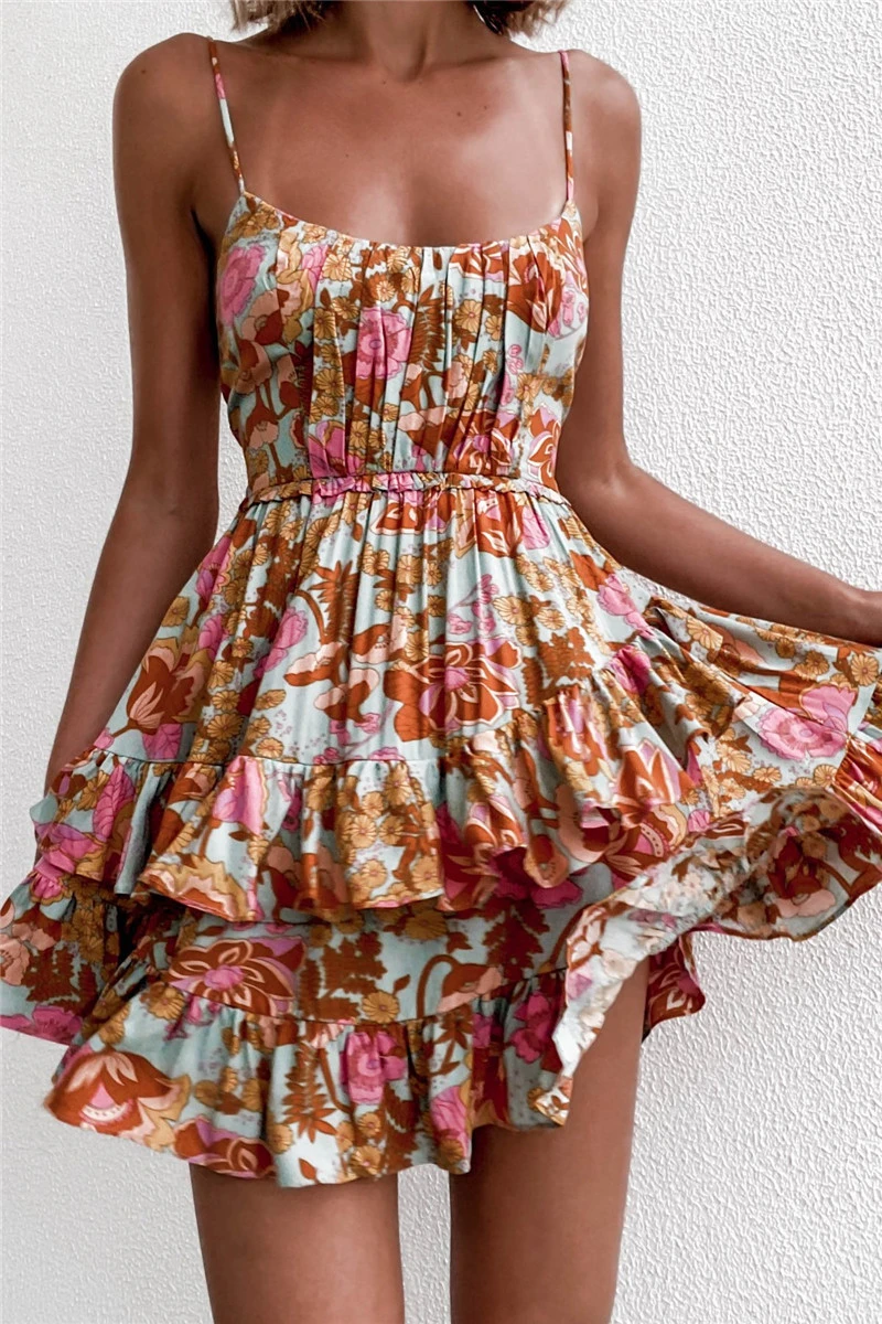 Women's Sling Print Dress