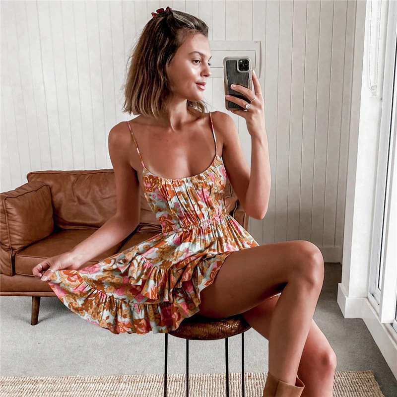 Women's Sling Print Dress