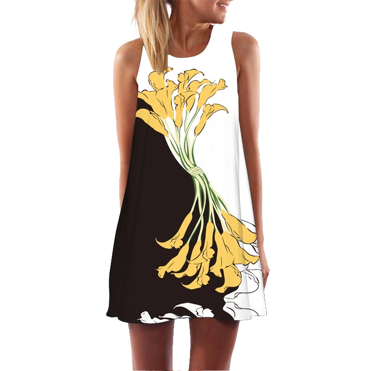 Loose And Large Off-shoulder Sleeveless Midi Dress