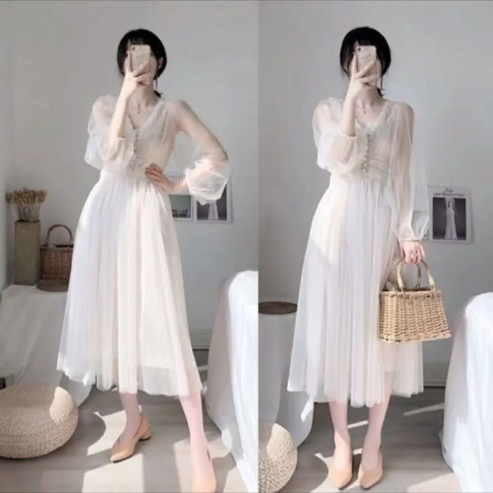 New French Elegant And Beautiful Fairy Dress Long