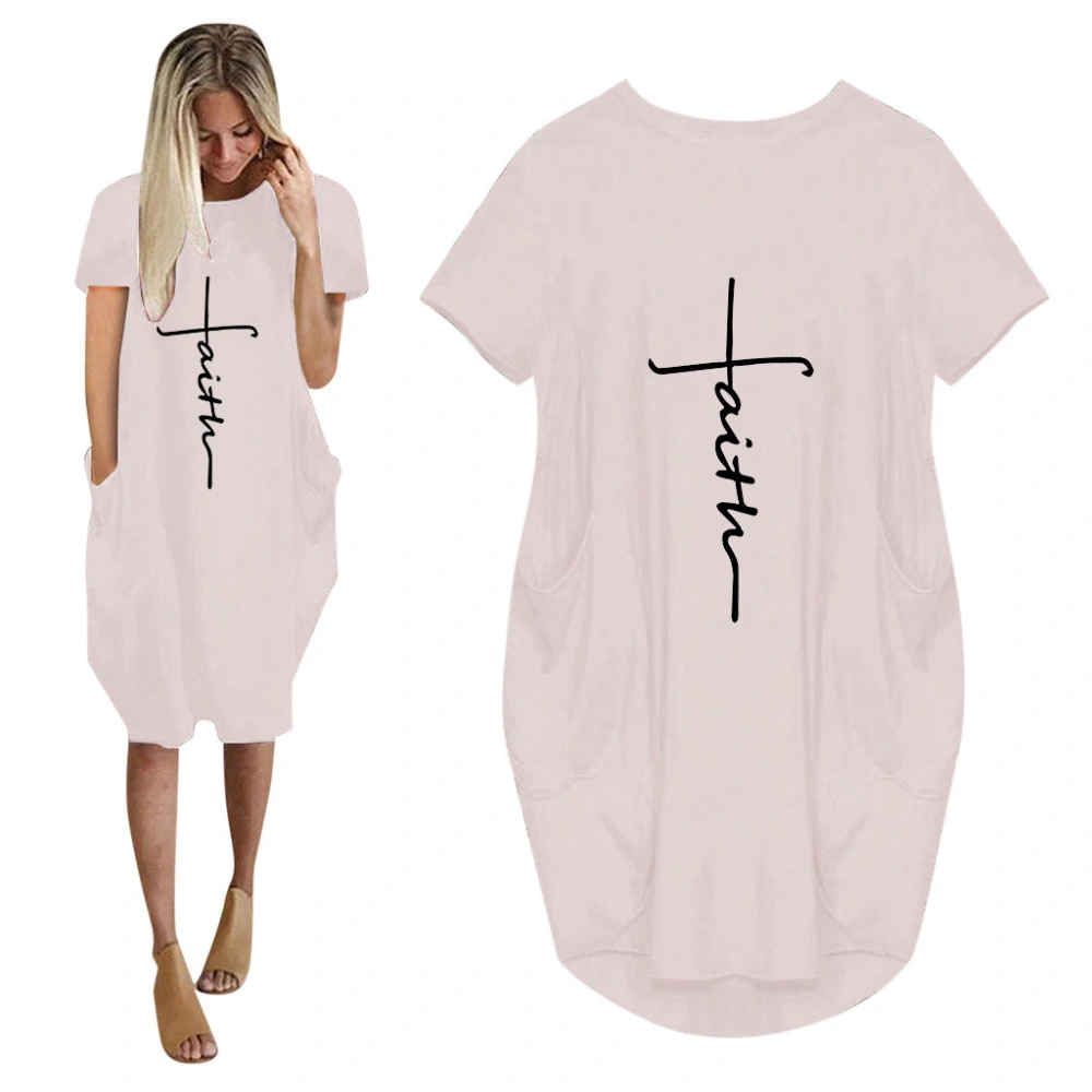 Short Sleeve Round Neck Skirt Print Dress