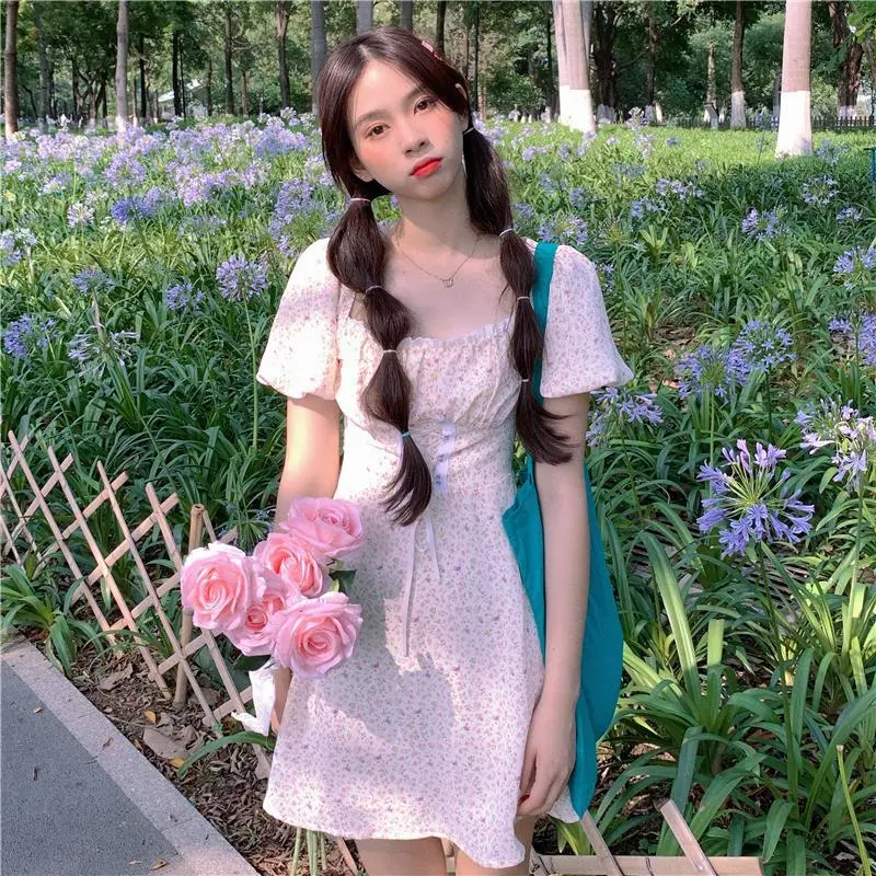 Bow Short Sleeve Dress Women's Clothing