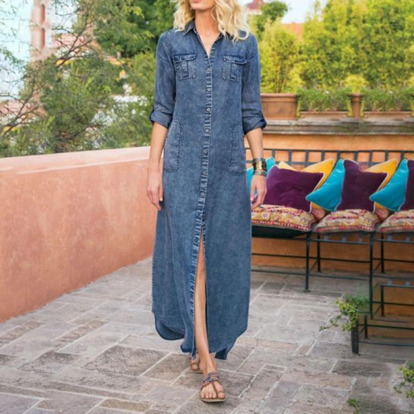 Women's Denim Long Coat