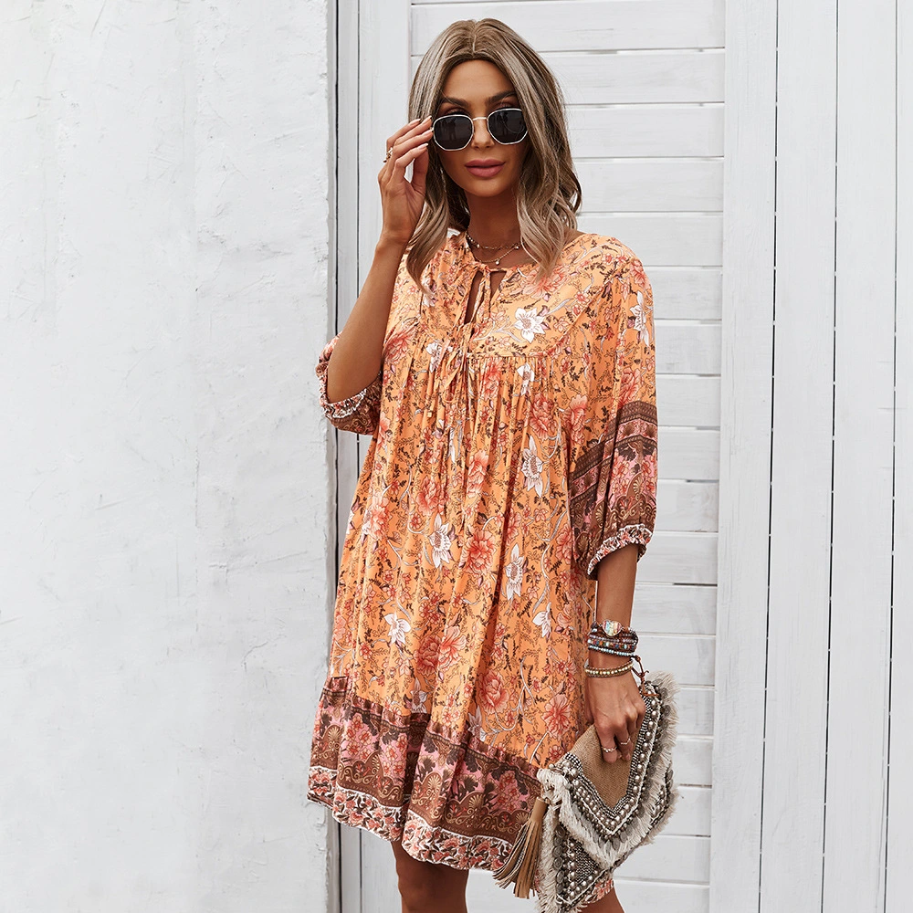 Ins Style Dress Stand Alone Positioning Flower New Loose Skirt