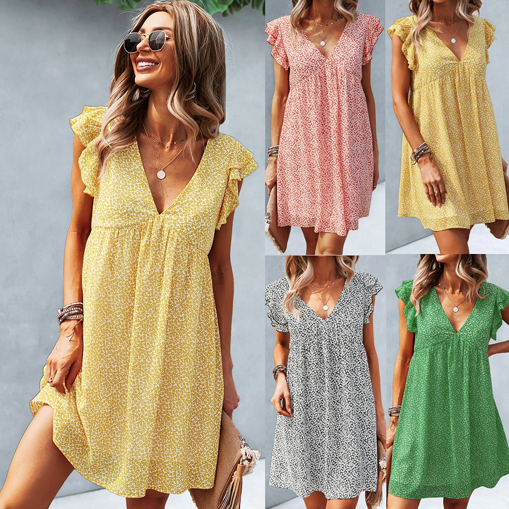 Loose V-neck Women's Dress