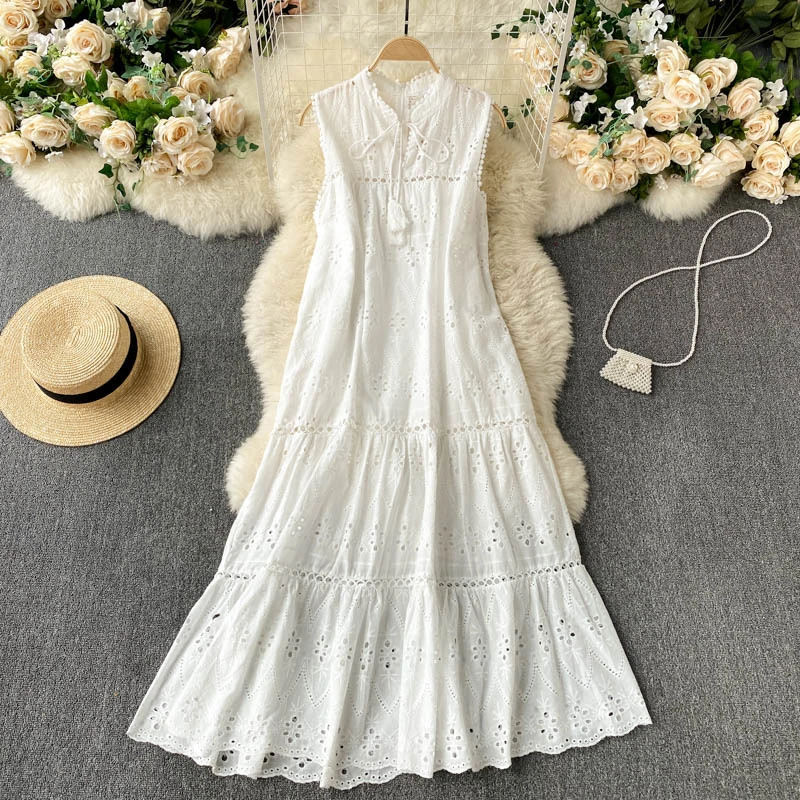 A-line Long Holiday Skirt Sleeveless Tank Top Skirt