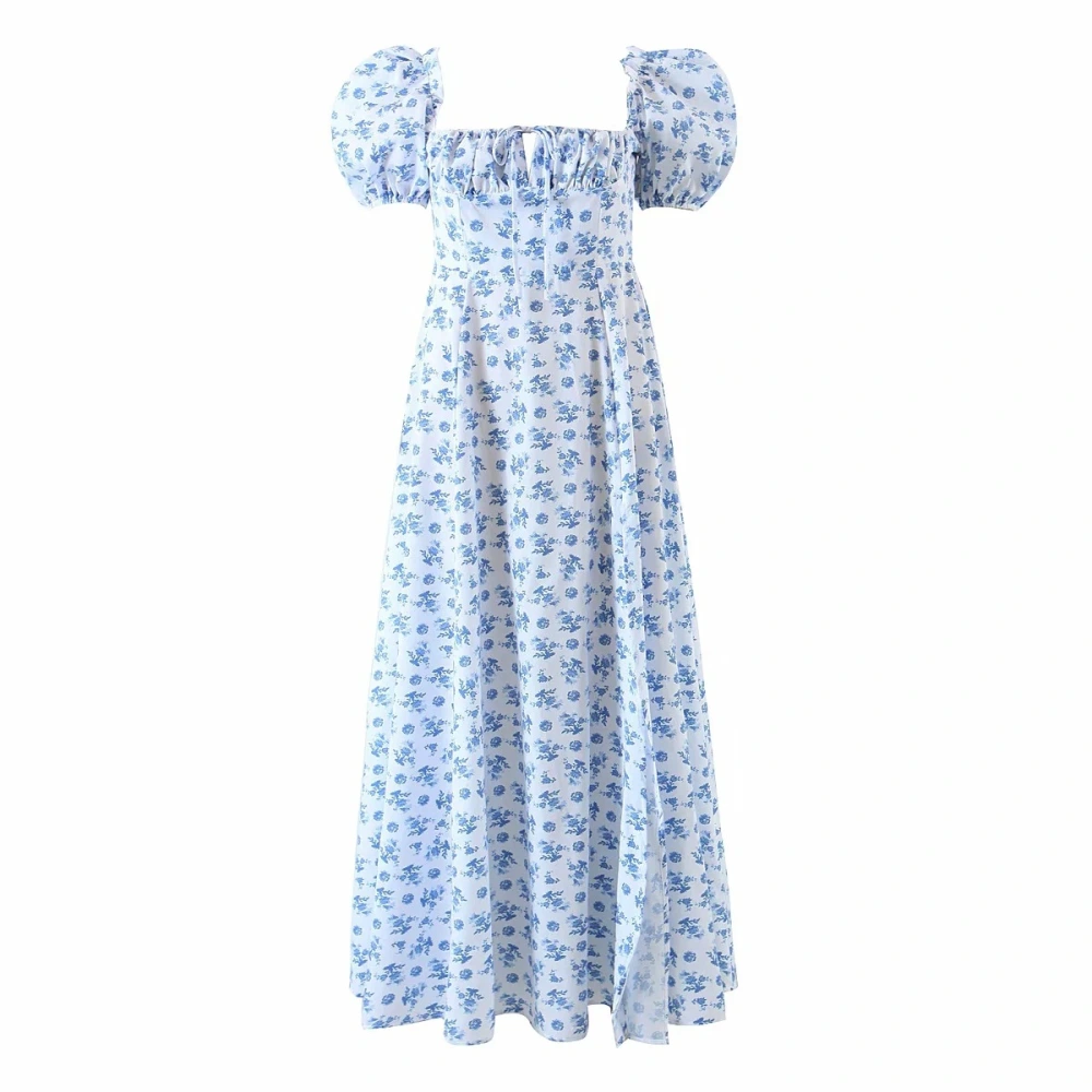 Retro Side Slit Long Dress