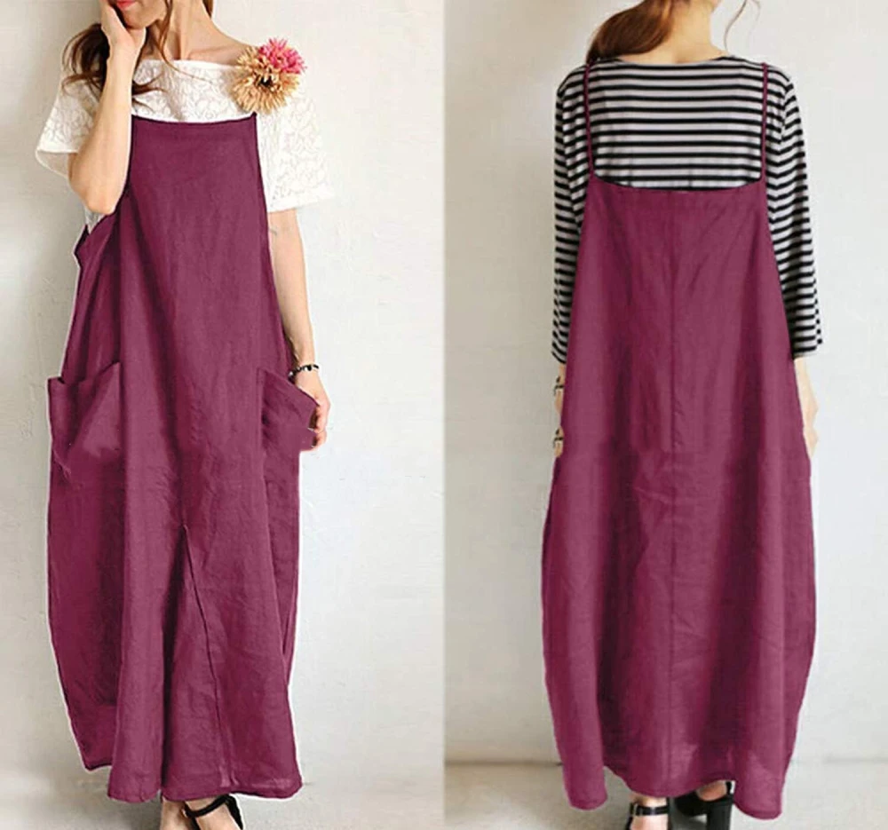 Ladies Suspenders Loose Dress