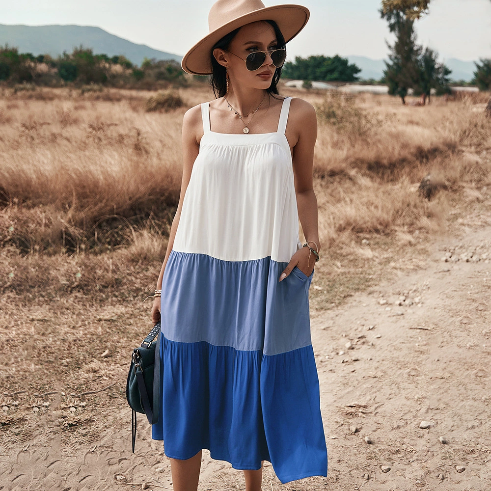 Women's Sling Dress Spring And Summer Big Swing Dress