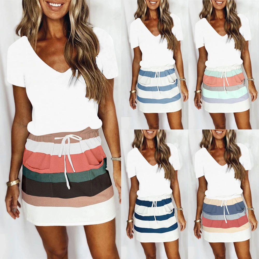 Cross-border Zinc Striped V-neck Fashion Trend Loose And Comfortable Dress