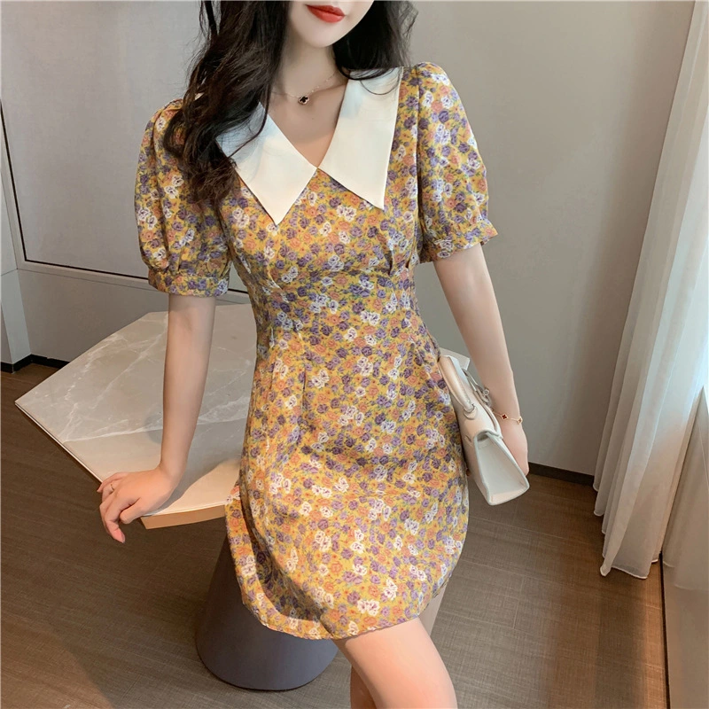 New Doll Collar Temperament Female Thin Puff Sleeve Za Light Mature Short Sleeve Short