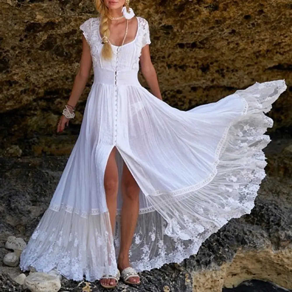 Big Skirt Was Thin Stitching Lace Dress