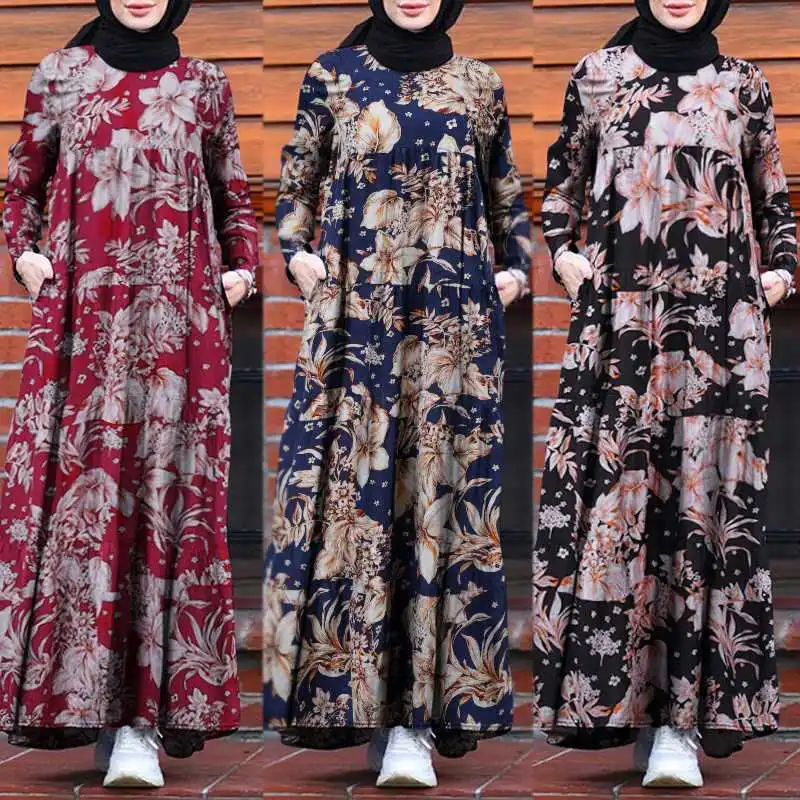 Casual Temperament Hedging Long-sleeved Large Swing Dress
