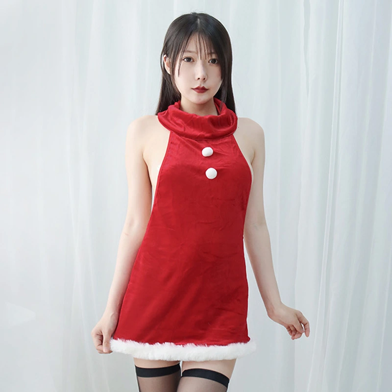 Ladies Fashion Red Sexy Halter Dress