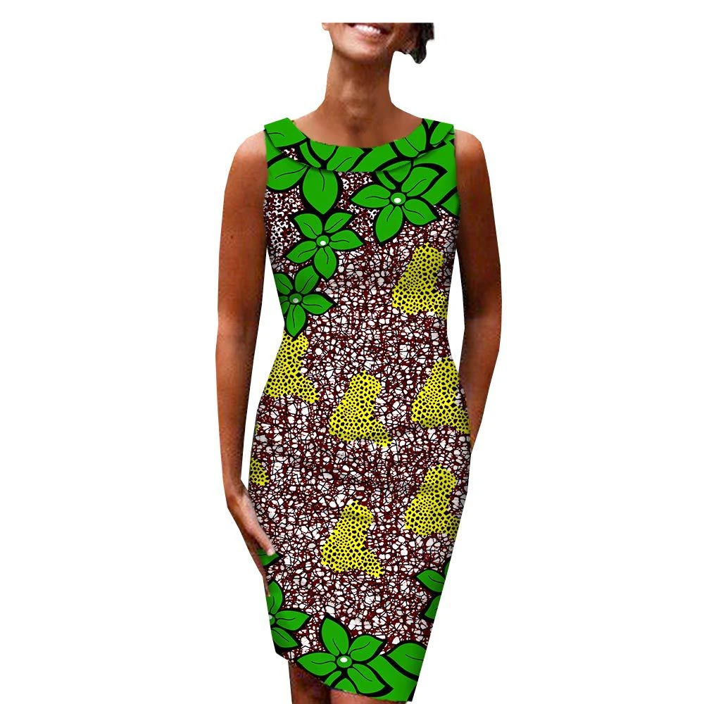 Ethnic Dress Printing Batik Cotton Ladies Plus Size Dress