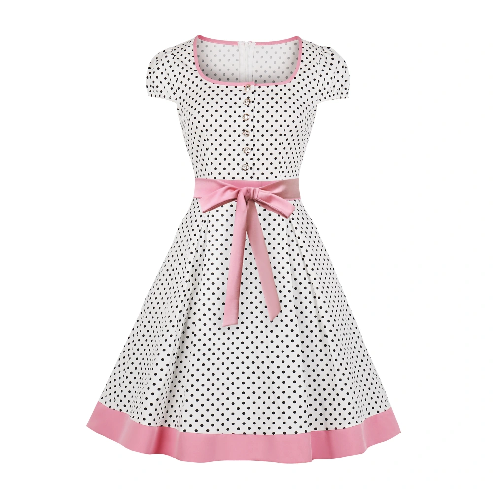 Retro Hepburn style big swing dress plus size women