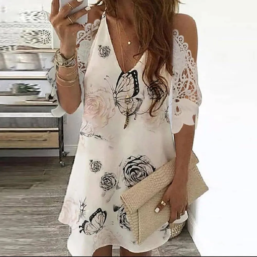 Contrast shirt dress with split straps