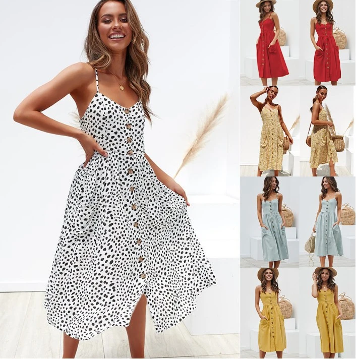 European and American single-breasted dress