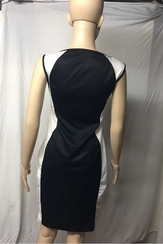 Black and white striped dress