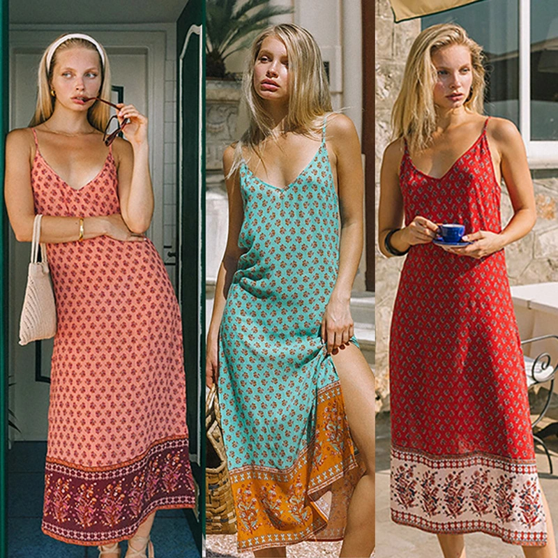 Split straight sling dress
