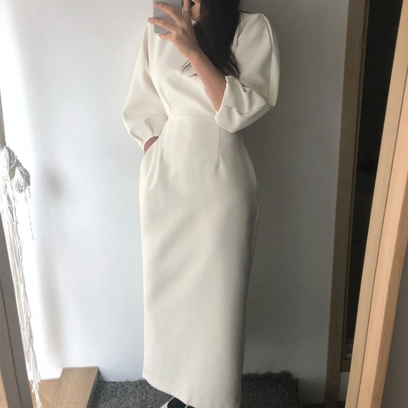 Autumn women's French tight dress