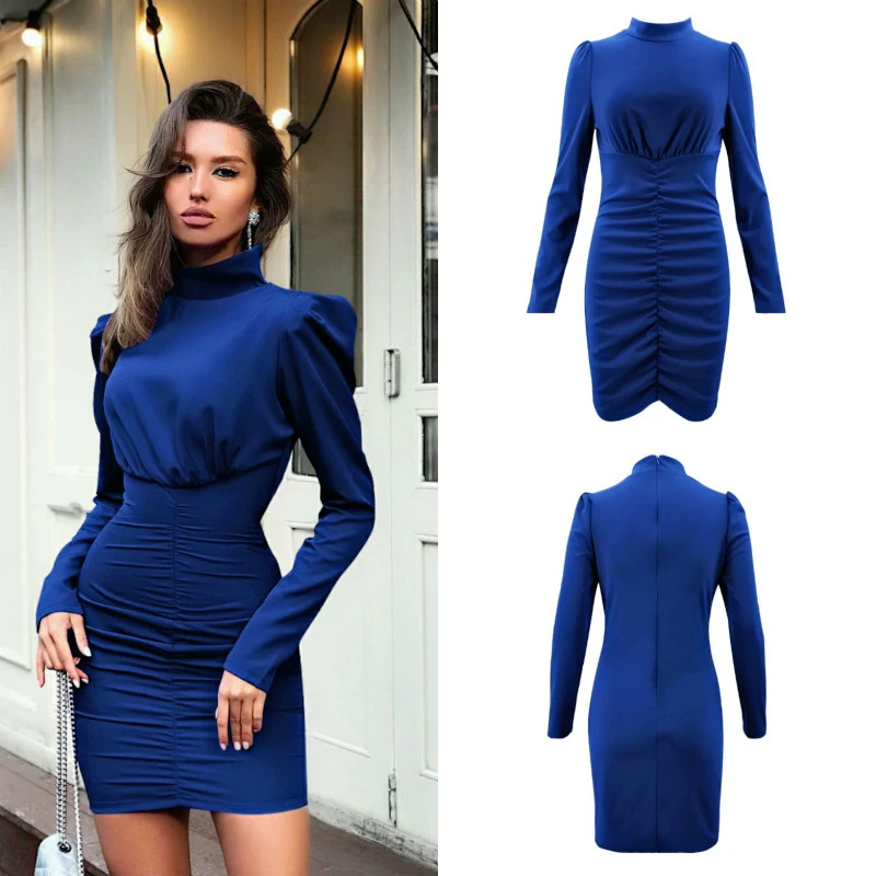 Hip pleated dress